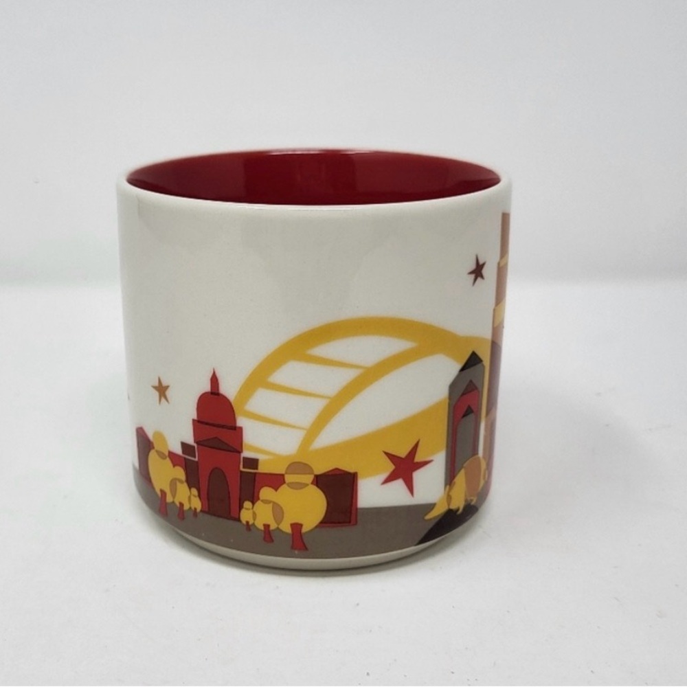 Starbucks Austin Ceramic Mug - Red Interior and Multi-Color Skyline Design - Picture 3 of 5